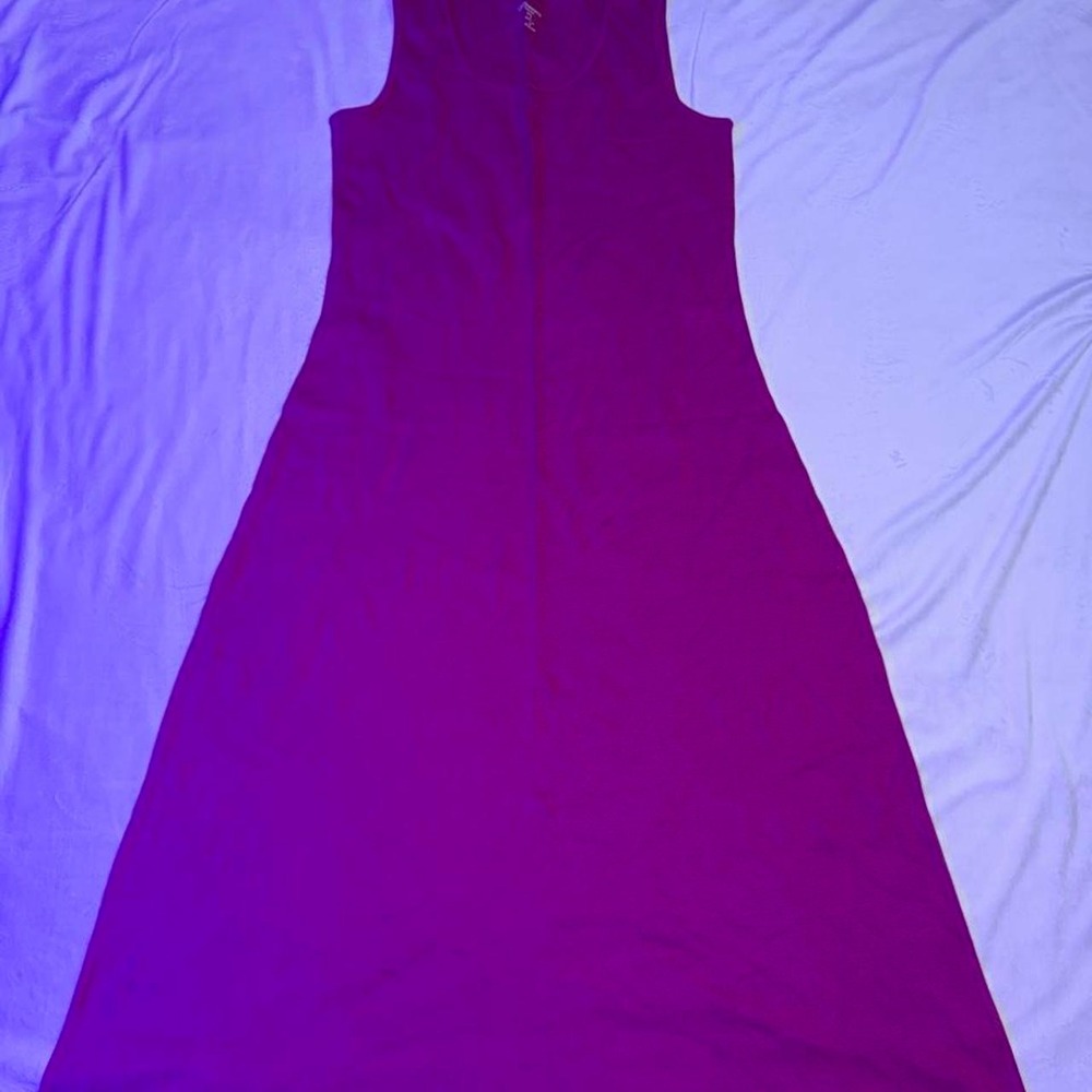 Liz Claiborne New York Magenta Purple Sleeveless Scoop Neck Maxi Dress Petite M